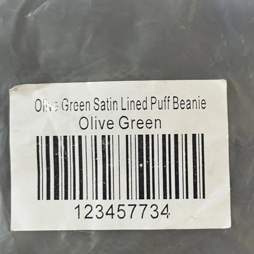 Kin Apparel Olive Green Satin Lined Ribbed Knit Headband Ear Warmer Hair Care